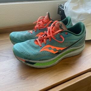 Saucony Endorphin Speed 1 Teal and Orange Athletic Sneakers